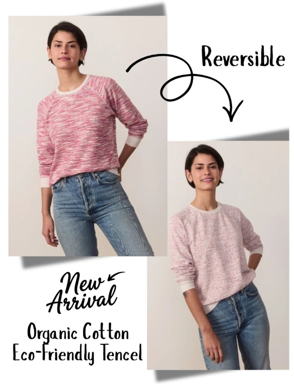Marine Layer NEW NWT Juno Reversible Color Tencel Organic Cotton Knit Sweater SM